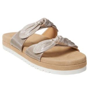 Jack Rogers Monica Double Knot Platform Gold Metallic Sandals